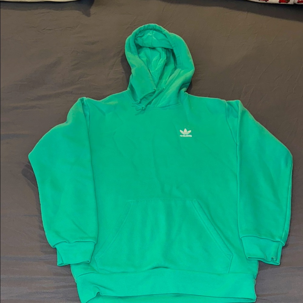 Adidas Men's Teal Hoodie Sweater